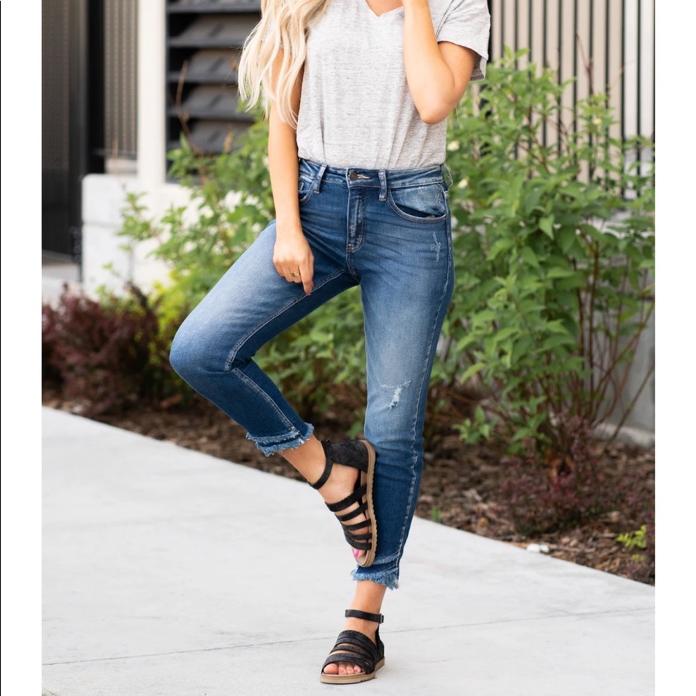 KanCan Double Fringe Hem Skinny Jeans